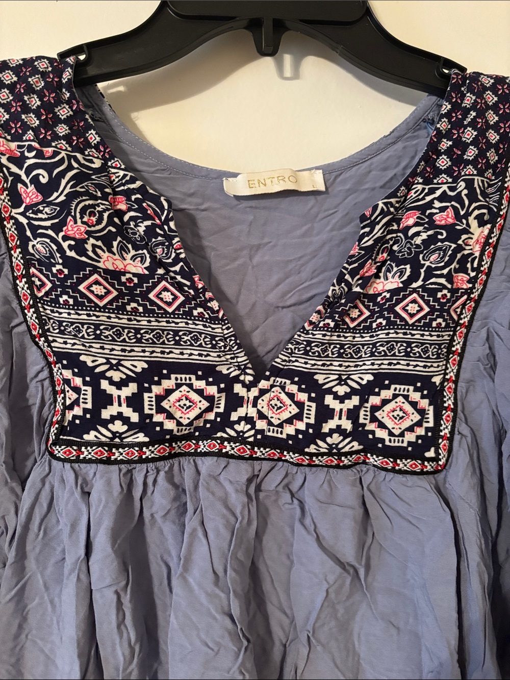 entro Lavender Blue V-Neck Hi-Low Top - Picture 3 of 5